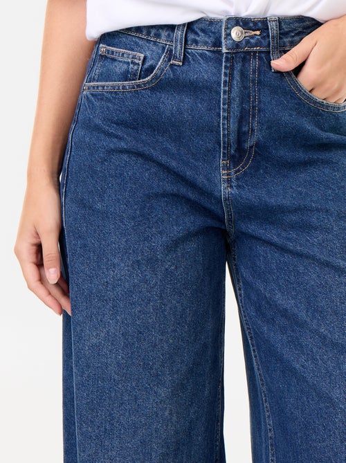 Wide Leg Jeans mit offener Kante - Kiabi