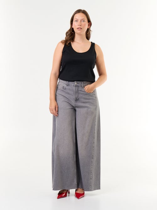 Wide-Leg-Jeans mit offener Kante - Kiabi