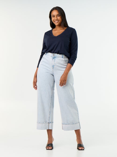 Wide-Leg Jeans mit Umschlag am Saum - Kiabi