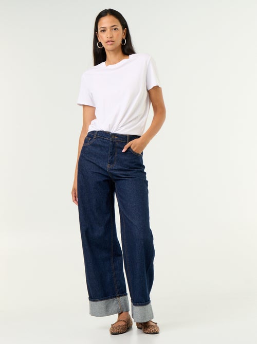 Wide-Leg-Jeans mit Umschlag am Saum - Kiabi Wide-Leg-Jeans mit Umschlag am Saum - Kiabi