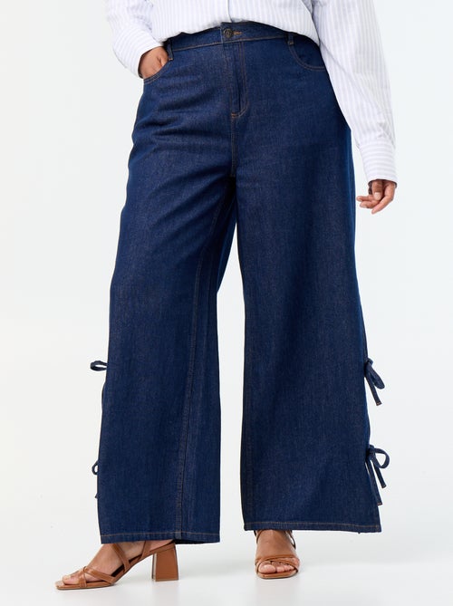 Wide-Leg-Jeans mit verspielten Schleifen an den Seiten - Kiabi
