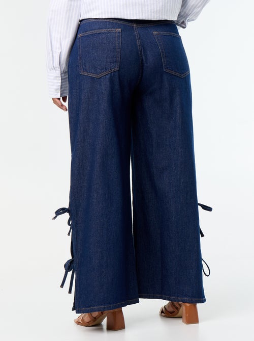 Wide-Leg-Jeans mit verspielten Schleifen an den Seiten - Kiabi