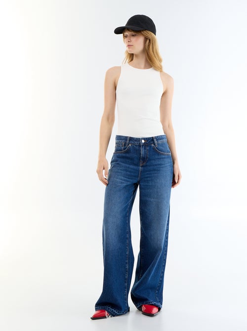 Wide-Leg-Jeans mit Washed-Out-Effekt - Kiabi Wide-Leg-Jeans mit Washed-Out-Effekt - Kiabi