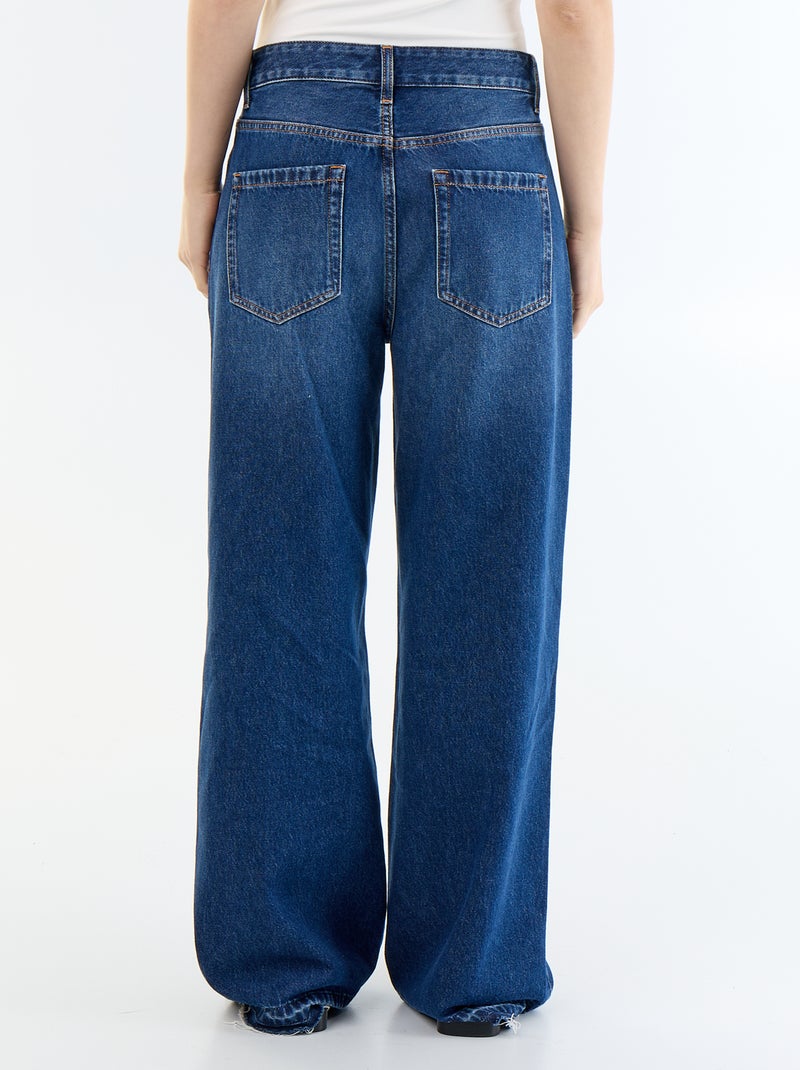 Wide-Leg-Jeans mit Washed-Out-Effekt Blau - Kiabi