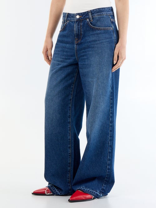 Wide-Leg-Jeans mit Washed-Out-Effekt - Kiabi Wide-Leg-Jeans mit Washed-Out-Effekt - Kiabi