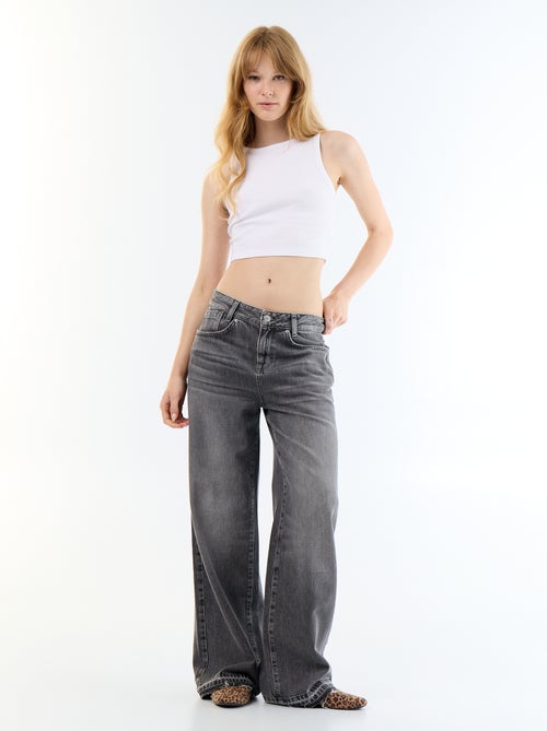 Wide-Leg-Jeans mit Washed-Out-Effekt - Kiabi Wide-Leg-Jeans mit Washed-Out-Effekt - Kiabi