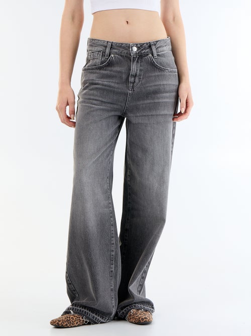 Wide-Leg-Jeans mit Washed-Out-Effekt - Kiabi Wide-Leg-Jeans mit Washed-Out-Effekt - Kiabi