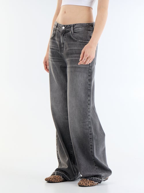 Wide-Leg-Jeans mit Washed-Out-Effekt - Kiabi Wide-Leg-Jeans mit Washed-Out-Effekt - Kiabi