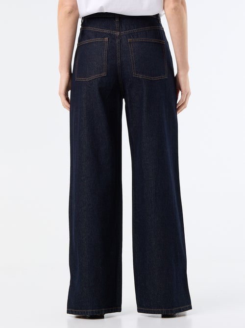 Wide-Leg-Jeans mit weitem Schnitt und Zierdruckknöpfen an den Seiten - Kiabi