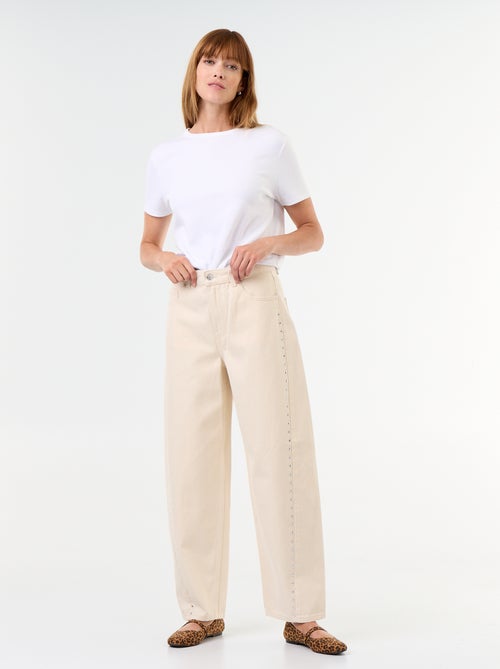 Wide Leg Jeans mit Ziernieten - Kiabi