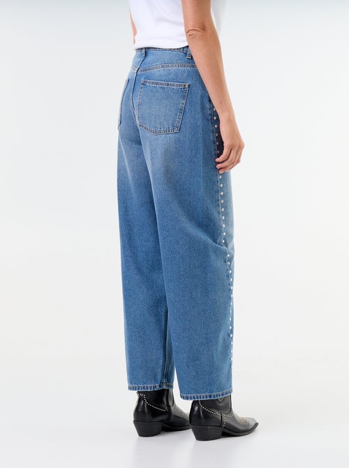 Wide Leg Jeans mit Ziernieten - Kiabi