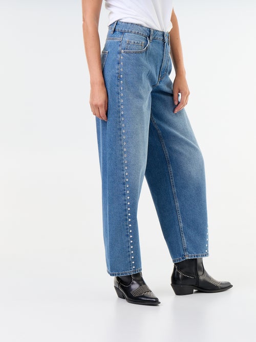 Wide Leg Jeans mit Ziernieten - Kiabi
