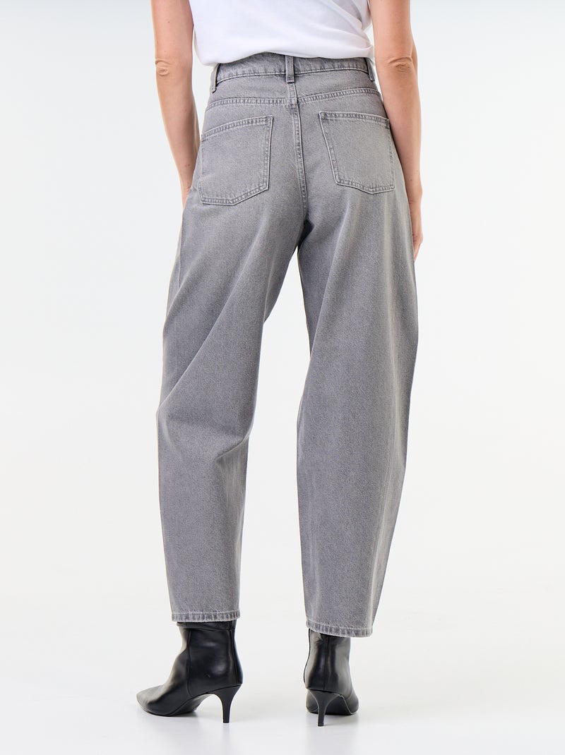 Wide Leg Jeans mit Ziernieten Gris - Kiabi