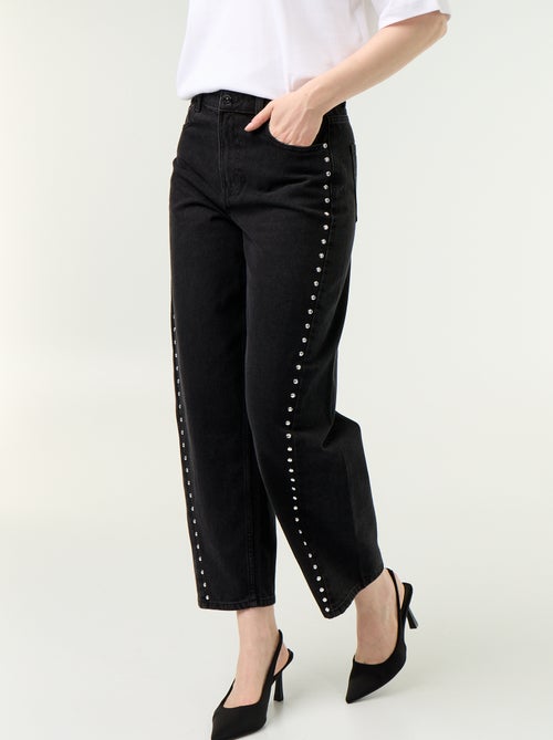 Wide Leg Jeans mit Ziernieten - Kiabi Wide Leg Jeans mit Ziernieten - Kiabi