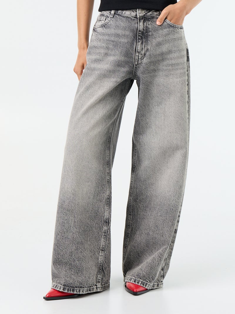Wide-Leg-Jeans / weiter Schnitt Grau - Kiabi