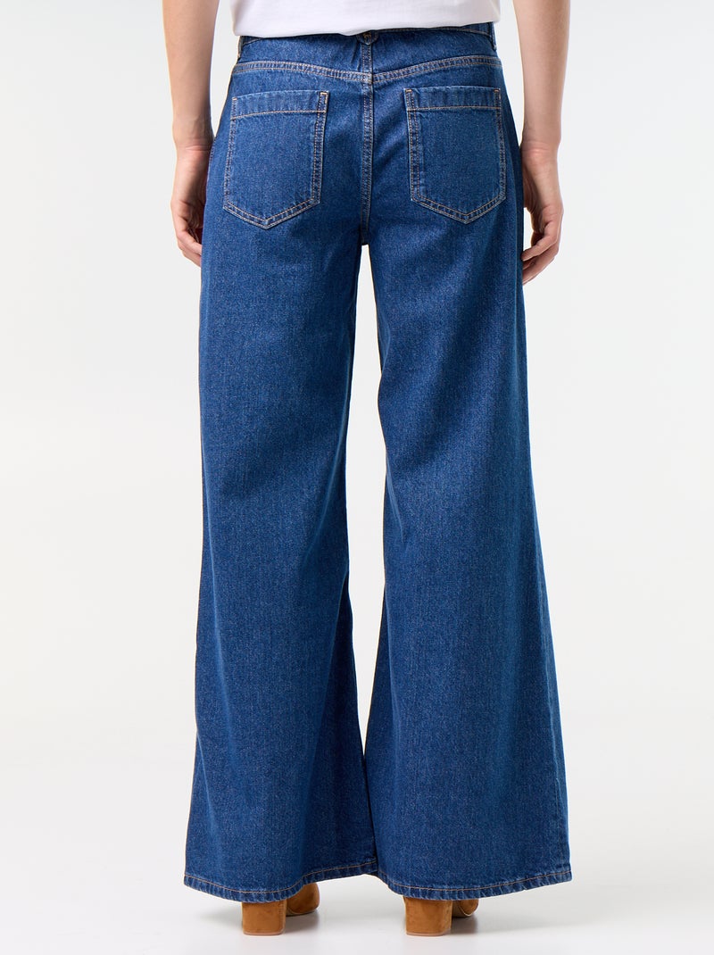 Wide-Leg-Jeans / weiter Schnitt mit aufgesetzten Taschen Bleu - Kiabi