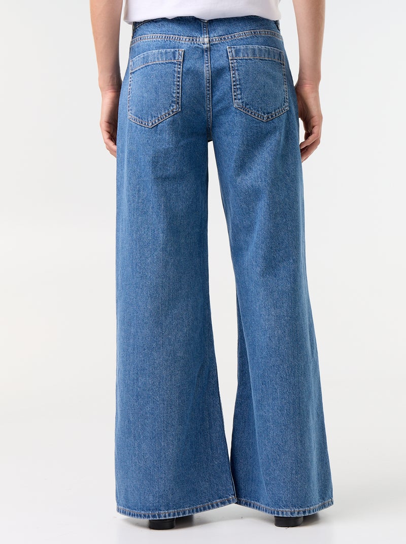 Wide-Leg-Jeans / weiter Schnitt mit aufgesetzten Taschen Bleu - Kiabi