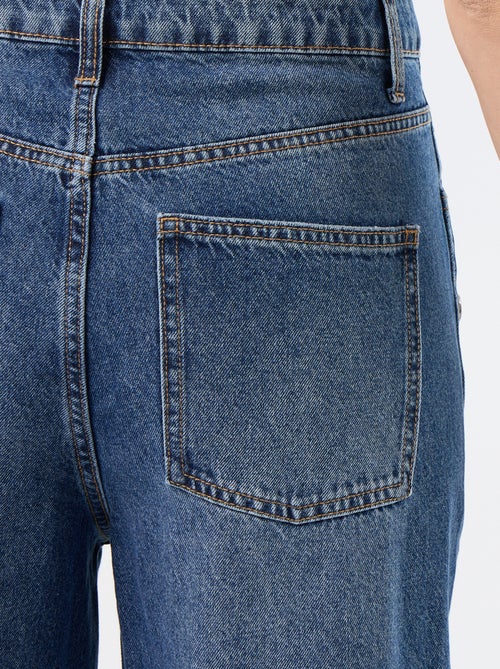 Wide-Leg-Jeans / weiter Schnitt mit Zierdruckknöpfen an den Seiten - Kiabi