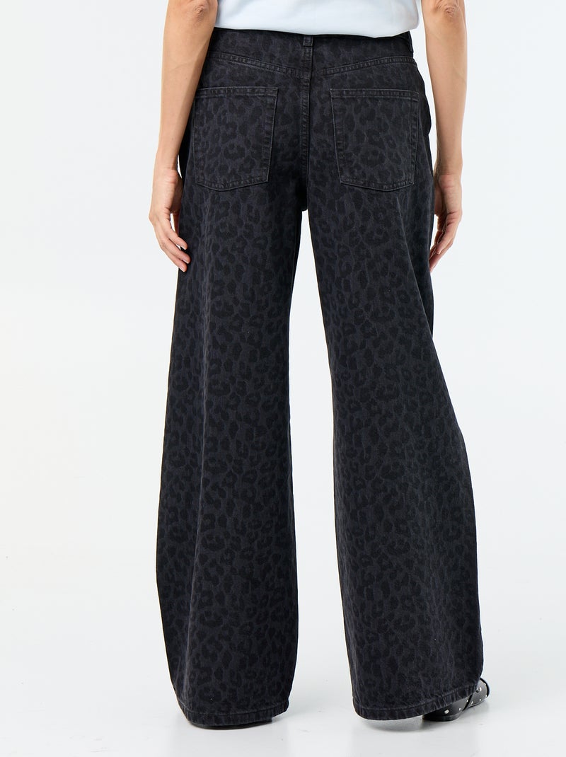 Wide-Leg-Jeans / weiter Schnitt Schwarz - Kiabi