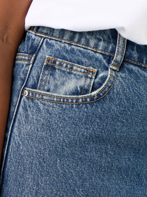 Wide-leg jeans with cuffed hem - Kiabi