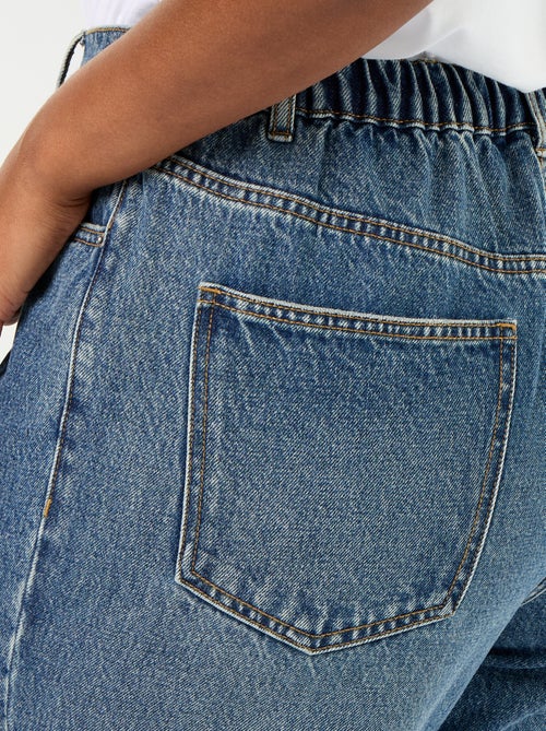 Wide-leg jeans with cuffed hem - Kiabi