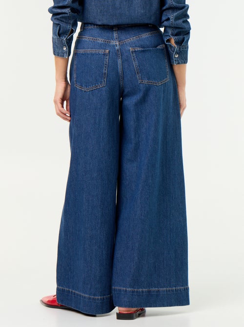 Wide leg jeans with cut-out pockets - Kiabi