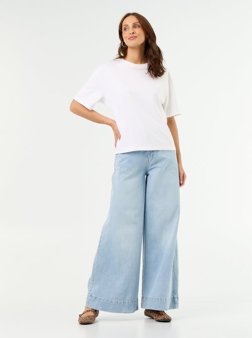 Wide leg jeans with cut-out pockets - Kiabi