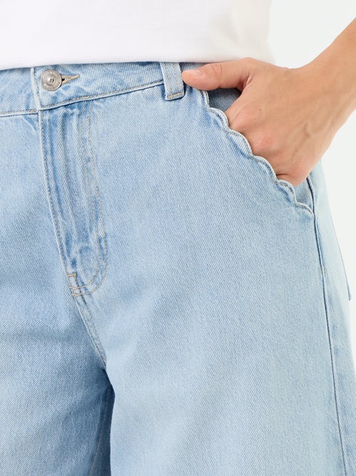 Wide leg jeans with cut-out pockets - Kiabi