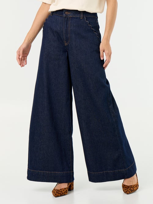 Wide leg jeans with cut-out pockets - Kiabi