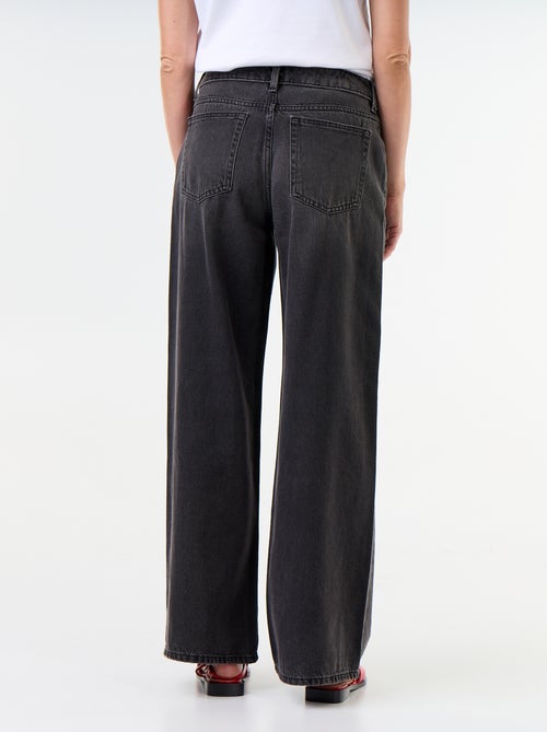 Wide-leg jeans with decorative belt - Kiabi