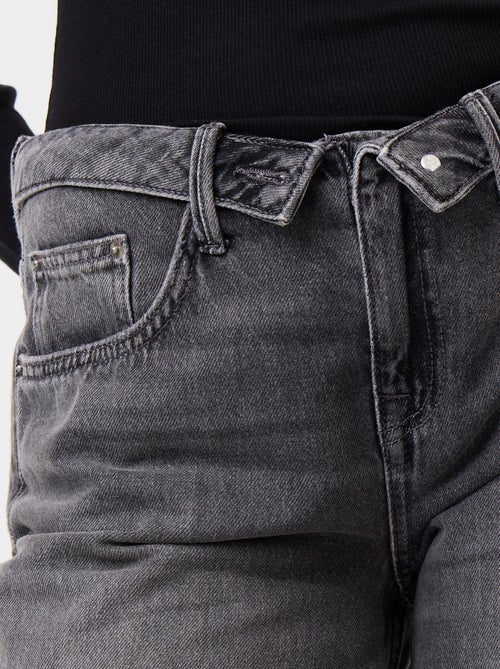 Wide-leg jeans with decorative belt - Kiabi