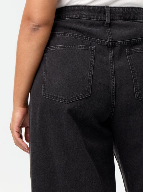 Wide Leg Jeans with Decorative Cut-outs and Studs - Kiabi
