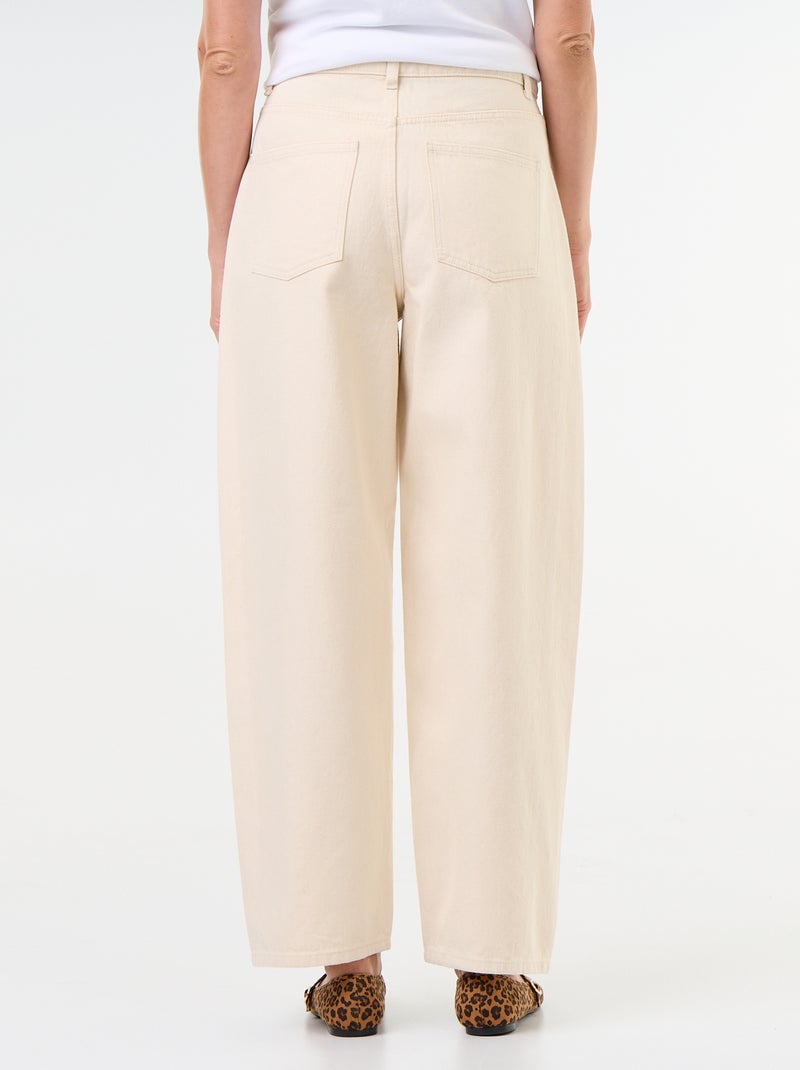 Wide-leg jeans with decorative studs White - Kiabi