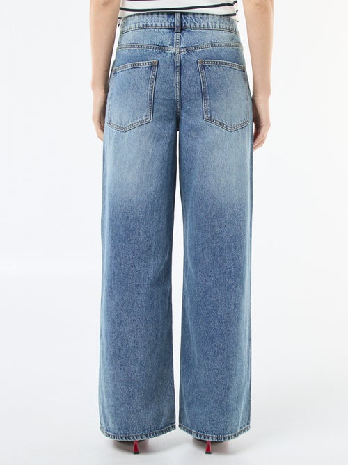 Wide Leg Jeans with Double Button Fastening - Kiabi