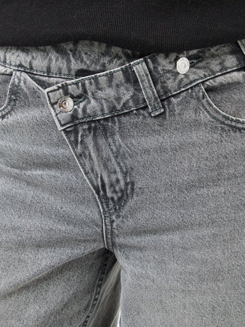 Wide Leg Jeans with Double Button Fastening - Kiabi