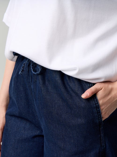 Wide-leg jeans with elasticated waist - Kiabi Wide-leg jeans with elasticated waist - Kiabi