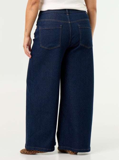 Wide-leg jeans with gold details - Kiabi
