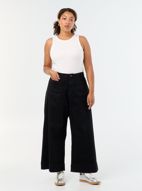 Wide-leg jeans with patch pockets - Kiabi