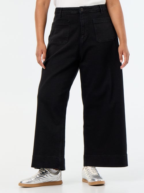 Wide-leg jeans with patch pockets - Kiabi