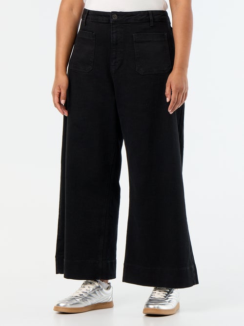 Wide-leg jeans with patch pockets - Kiabi