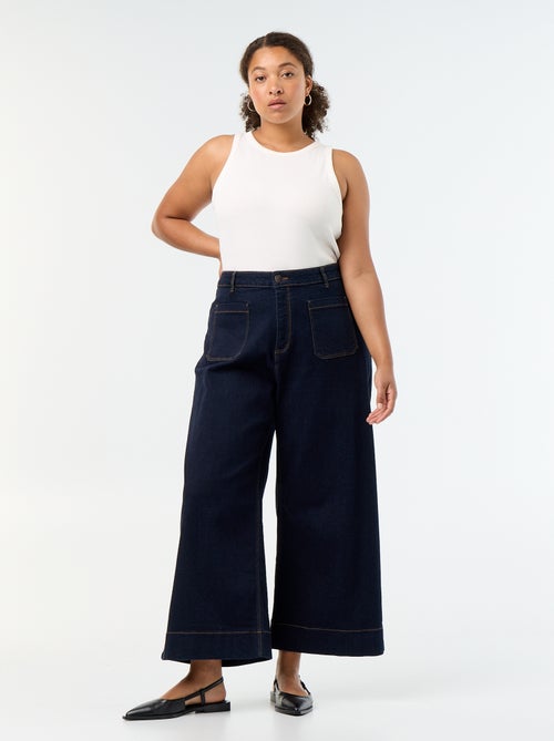 Wide-leg jeans with patch pockets - Kiabi