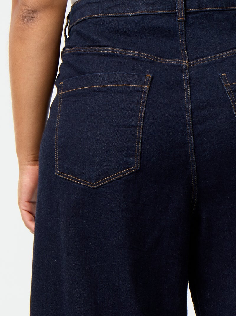 Wide-leg jeans with patch pockets Blue - Kiabi