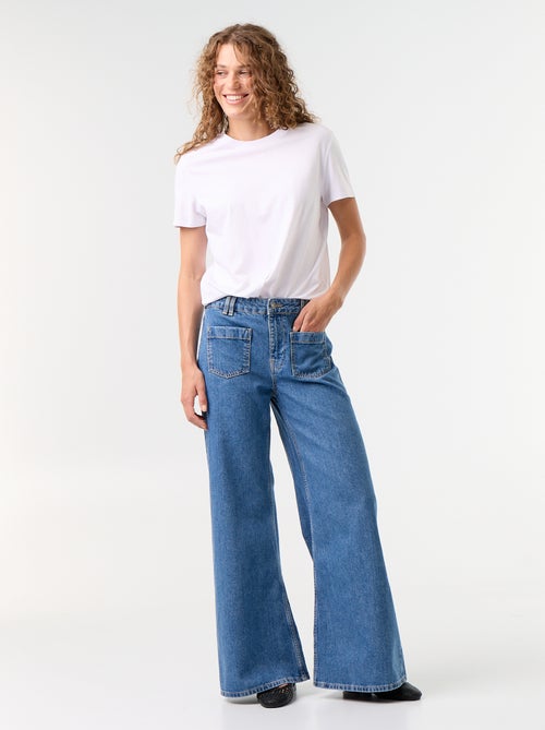 Wide Leg Jeans with Patch Pockets - Kiabi