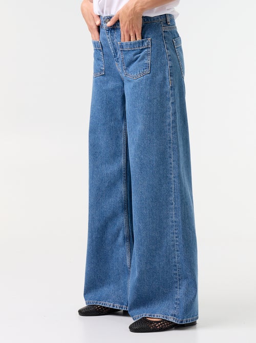 Wide Leg Jeans with Patch Pockets - Kiabi