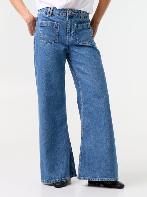 Wide Leg Jeans with Patch Pockets - Kiabi
