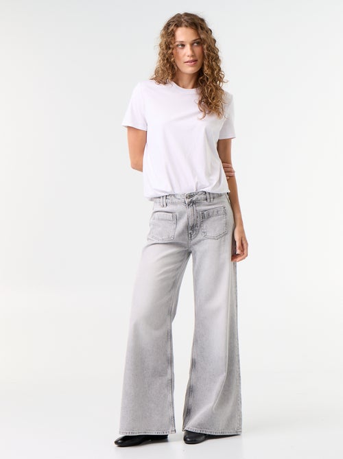 Wide Leg Jeans with Patch Pockets - Kiabi