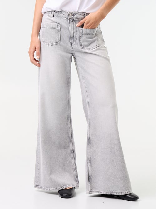 Wide Leg Jeans with Patch Pockets - Kiabi