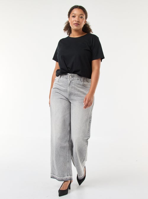Wide Leg Jeans with Raw Hem - Kiabi