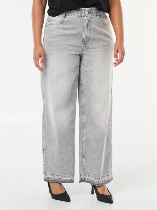Wide Leg Jeans with Raw Hem - Kiabi