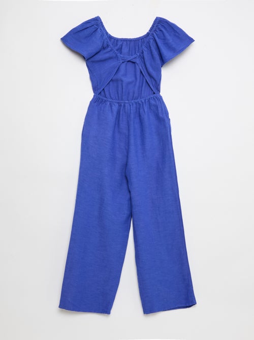 Wide-Leg Jumpsuit with Short Sleeves - Kiabi